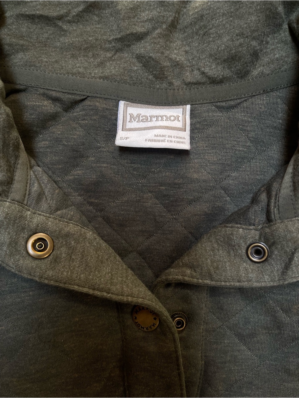 Marmot Galen Quarter Snap Quilted Funnel Neck Wool Blend Pullover Size S - Picture 4 of 16
